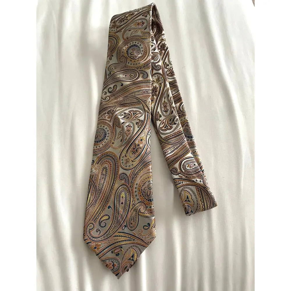 Bruno Piattelli handmade 100% Silk Paisley Tie 59